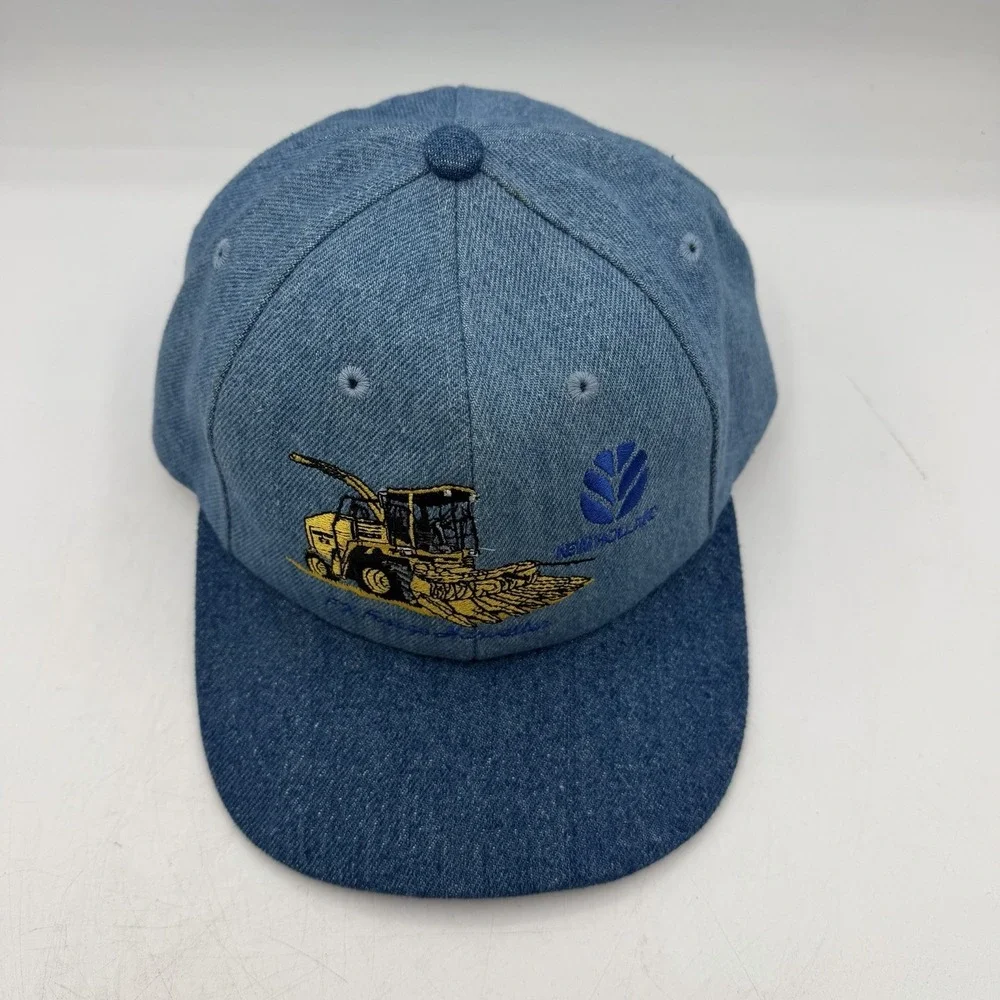 Vintage New Holland Trucker Hat Snapback Denim FX Forage Harvester‎ K-Products
